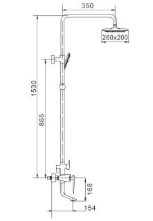 Душевая стойка Rose R1336 белый/хром